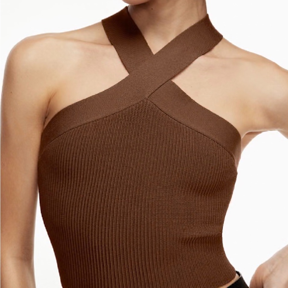 Aritzia Babaton Sculpt Knit Criss Cross Tank